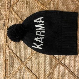 Brand New Green Label Never Worn: Black Thick High Quality Beanie: karma label